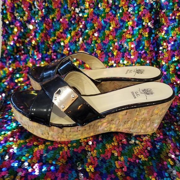 Black wedge sandals - Picture 3 of 6